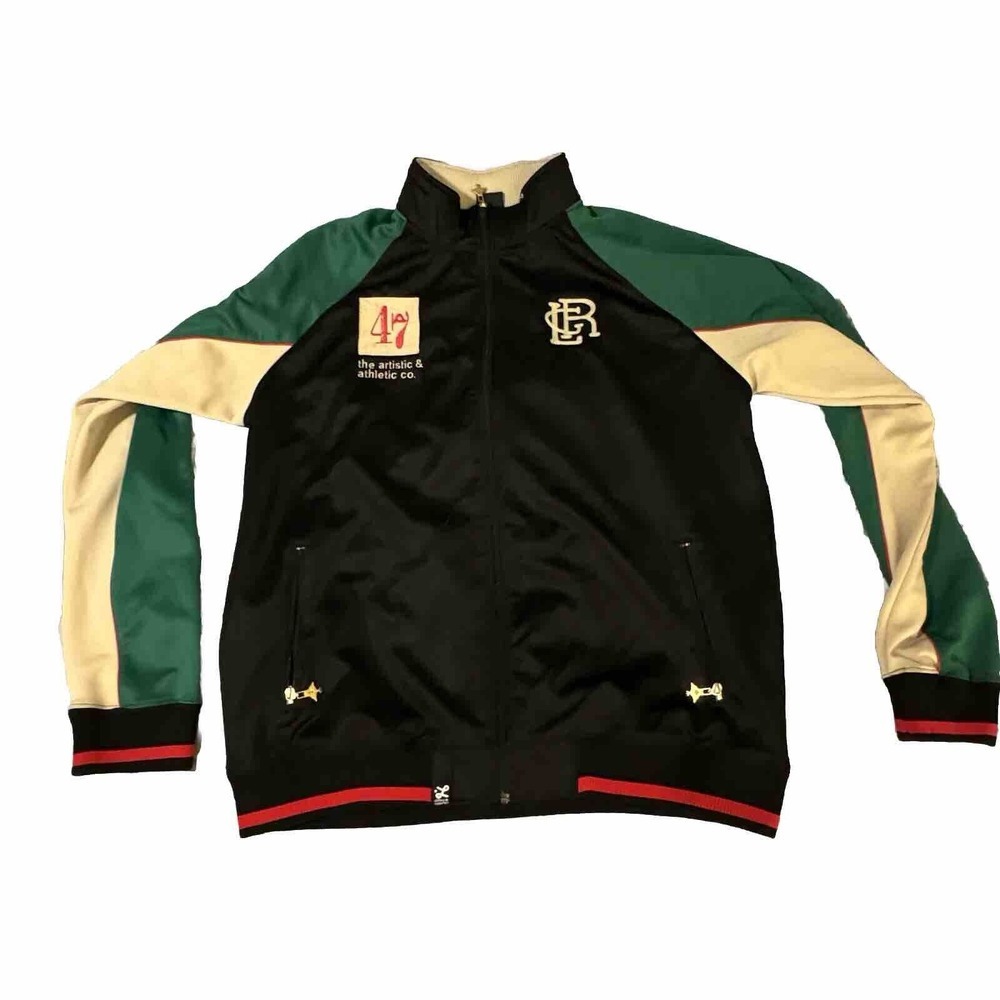 Mens 3XL XXL LRG Clothing Co. Full Zip Jacket Black Green